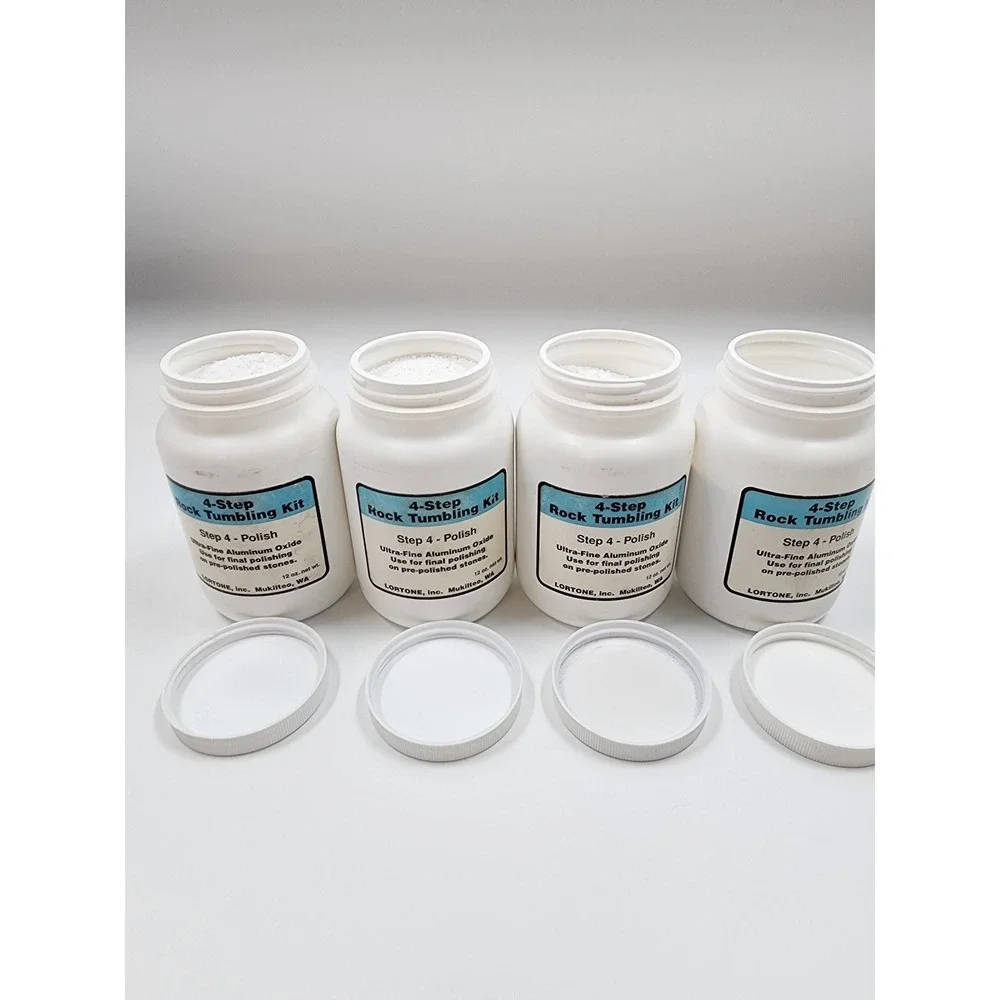 Lortone Step 4 Polish Ultra-Fine Aluminum Oxide Rock Tumbling Grit 12oz 4 Pack